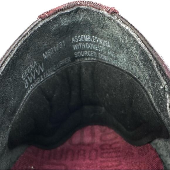 Munro American Geena Women Loafer Size 8 Wine/Red Leather Moc-Toe Low Block Heel - Picture 6 of 16